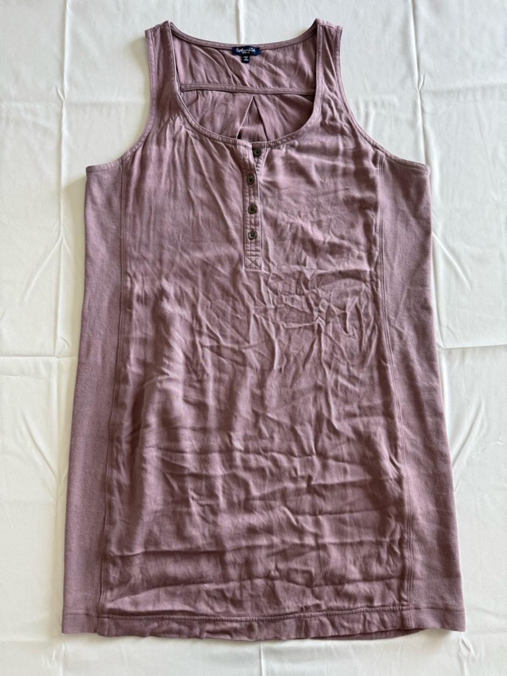 Splendid Mauve Sleeveless Henley Mini Dress - Picture 5 of 10